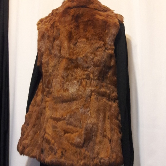 Vintage rabbit fur Vest  S  26"L  2 pockets - Picture 7 of 8